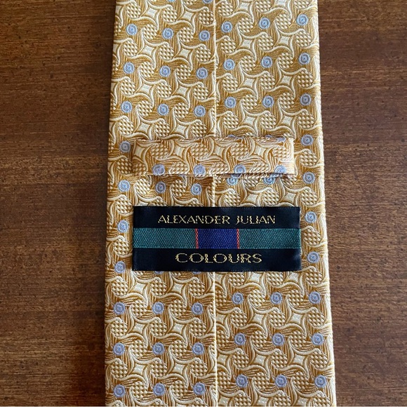 Gold Blue Alexander Julian Tie - Picture 4 of 5
